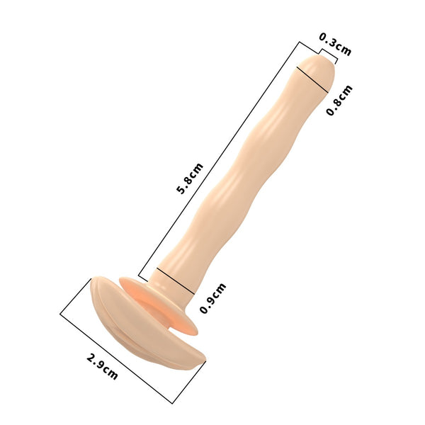 Chastity cage with removable urethral plug, hollow silicone tube with urethral rod