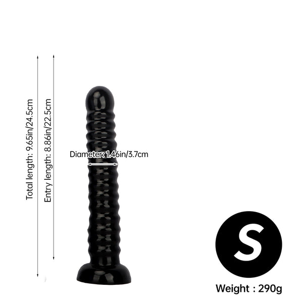 Extra long and large threaded unisex dildo