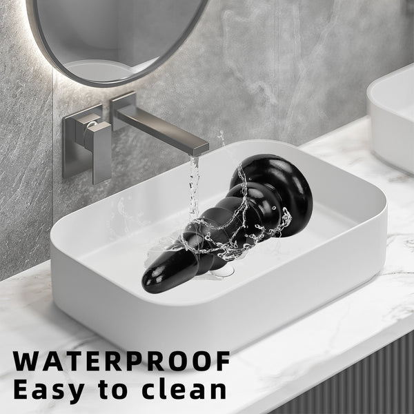 Thick and Enlarged Silicone Anal Plug with Expanded Base Beads to Stimulate Butt Butt Plug Couple's Pleasure Sex Toy