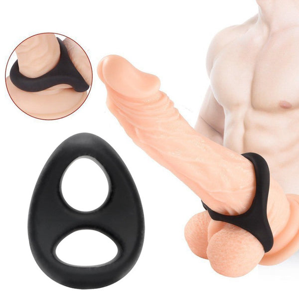 Male Scrotum Testicle Squeeze Rings-Chastity-Cage-Stretcher Enhancer Delay Ball