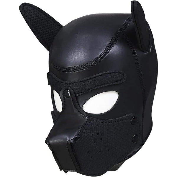 Neoprene Dog Full Face Puppy Mask Removable Pup Hood Halloween Mask