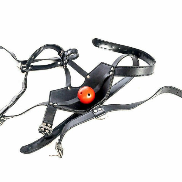 Masquerade Head Harness PU Leather mask Restraint headgear Costume Props Cosplay