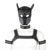 Neoprene Dog Full Face Head Mask Kit, Novelty Costume Pup Hood Mask with Collar and Strap