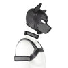 Neoprene Dog Full Face Head Mask Kit, Novelty Costume Pup Hood Mask with Collar and Strap