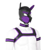 Neoprene Dog Full Face Head Mask Kit, Novelty Costume Pup Hood Mask with Collar and Strap