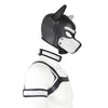 Neoprene Dog Full Face Head Mask Kit, Novelty Costume Pup Hood Mask with Collar and Strap