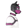 Neoprene Dog Full Face Head Mask Kit, Novelty Costume Pup Hood Mask with Collar and Strap