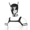 Neoprene Dog Full Face Head Mask Kit, Novelty Costume Pup Hood Mask with Collar and Strap