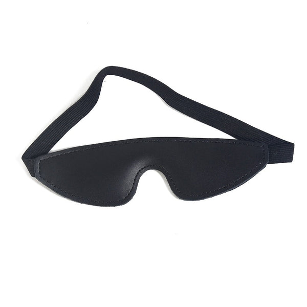 Double-layer leather eye mask with elastic strap