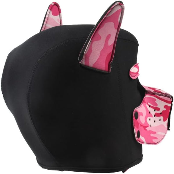 Neoprene Puppy Face Muzzle Dog Removable Full Head Hood Mask With Ears (One Size)