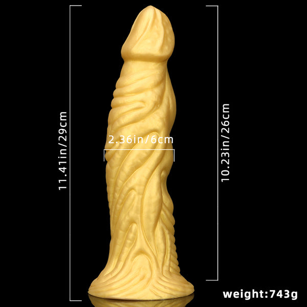 Gold Silicone Soft Anal Plug Suction Cup Anal Expanding Dildo Fisting Sex Toy