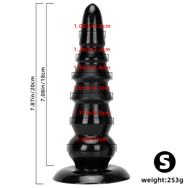 Thick and Enlarged Silicone Anal Plug with Expanded Base Beads to Stimulate Butt Butt Plug Couple's Pleasure Sex Toy