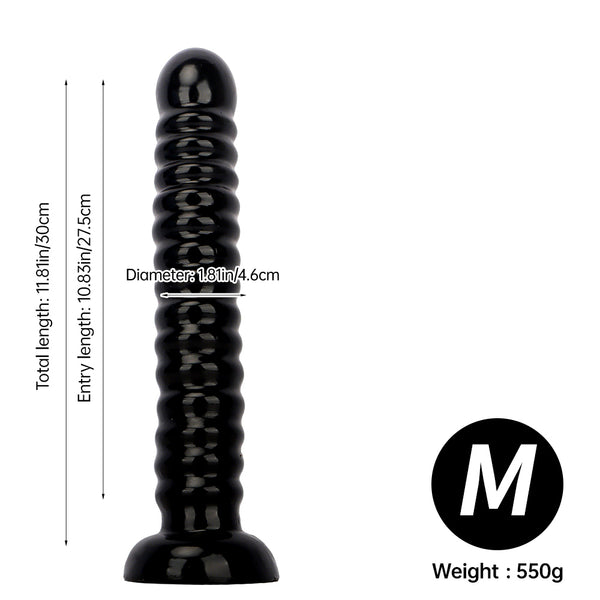 Extra long and large threaded unisex dildo