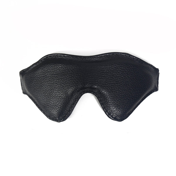 Leather eye mask with elastic strap