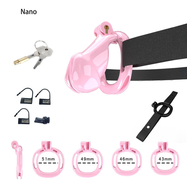 Wearing a small chastity cage