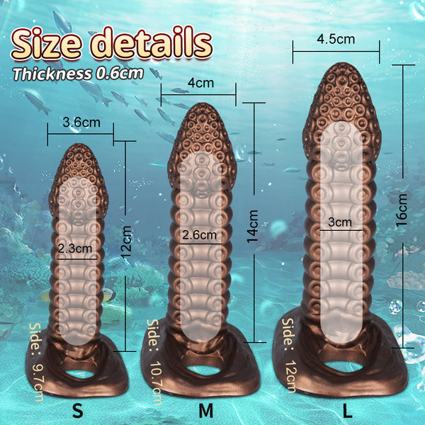 Hollow Penis Sleeve Realistic Penis Extender Enlargement Silicone Sleeve Sex Toy
