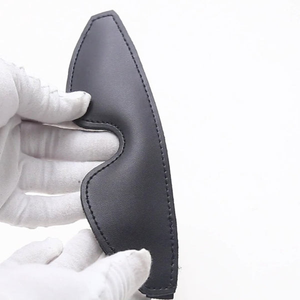 Double-layer leather eye mask with elastic strap