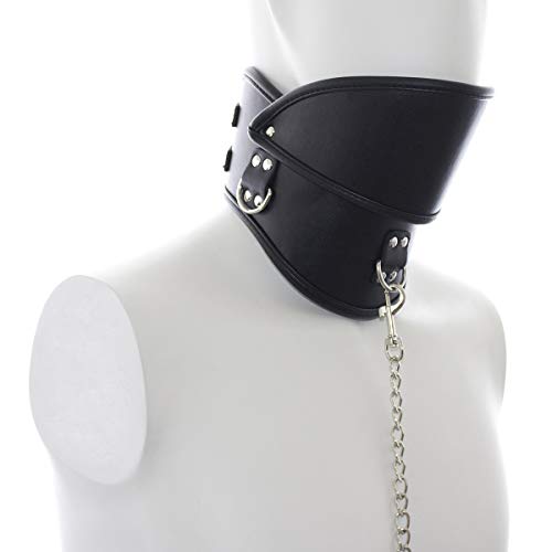 Genuine Leather Slave Posture Collar Bondage Neck Restraint/Unisex Luxury Leather Neck Collar