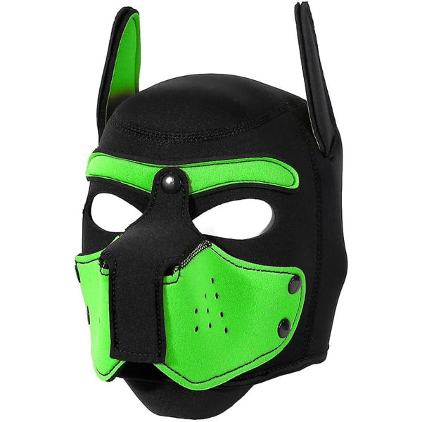 Neoprene Puppy Face Muzzle Dog Removable Full Head Hood Mask With Ears (One Size)