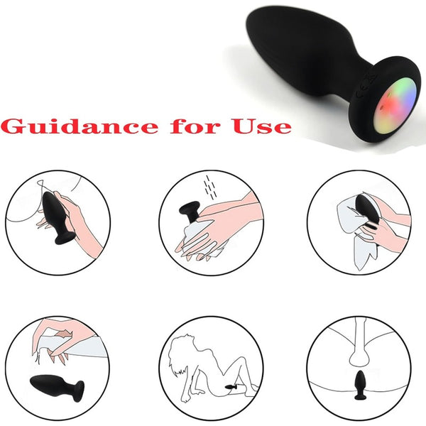 360° Swinging Anal Vibrator with Light Vibrating Butt Plug Rechargeable for Anal Stimulation Vaginal G-spot Anal Play Sex Toy