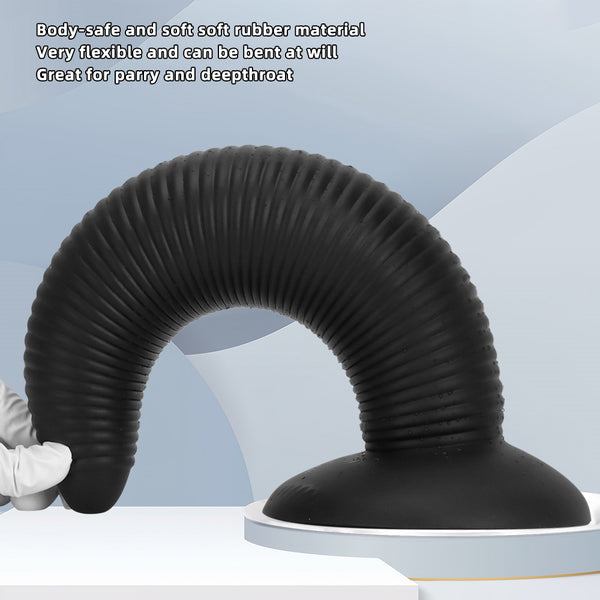 14 Inch Threaded Ribbed Big Black Dildo