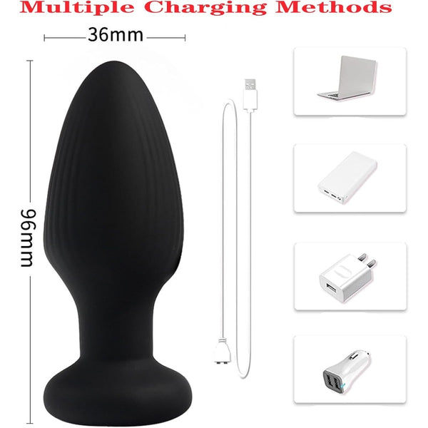 360° Swinging Anal Vibrator with Light Vibrating Butt Plug Rechargeable for Anal Stimulation Vaginal G-spot Anal Play Sex Toy