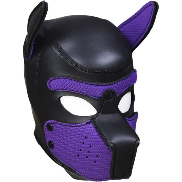 Neoprene Dog Full Face Puppy Mask Removable Pup Hood Halloween Mask