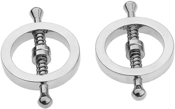 2 x Nipple Clip Clamps Circular Stainless Steel Clamp,Adjustable Weight Metal Nipple Clamps