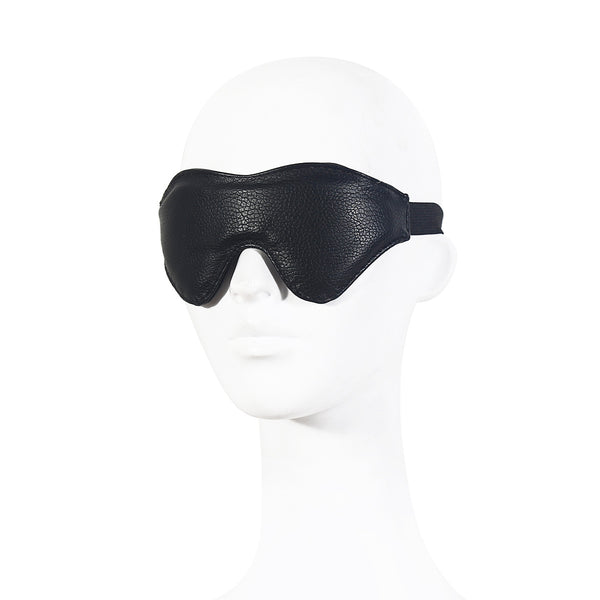 Leather eye mask with elastic strap