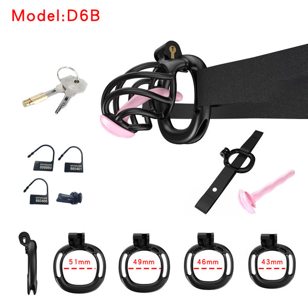 Male Cobra Chastity Cage Device 4 Rings Men Resin Spiral Mamba Locking Belt