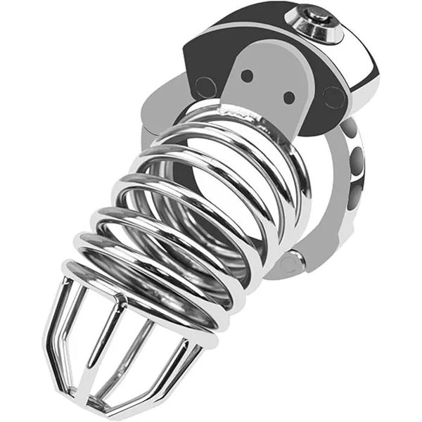 Skeleton-Style Adjustable Metal Chastity Cage with Internal Lock – Ventilated & Secure Design