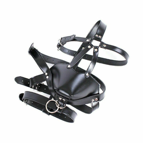 Masquerade Head Harness PU Leather mask Restraint headgear Costume Props Cosplay