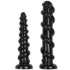 Black Threaded Ribbed 13 Inch Dildo