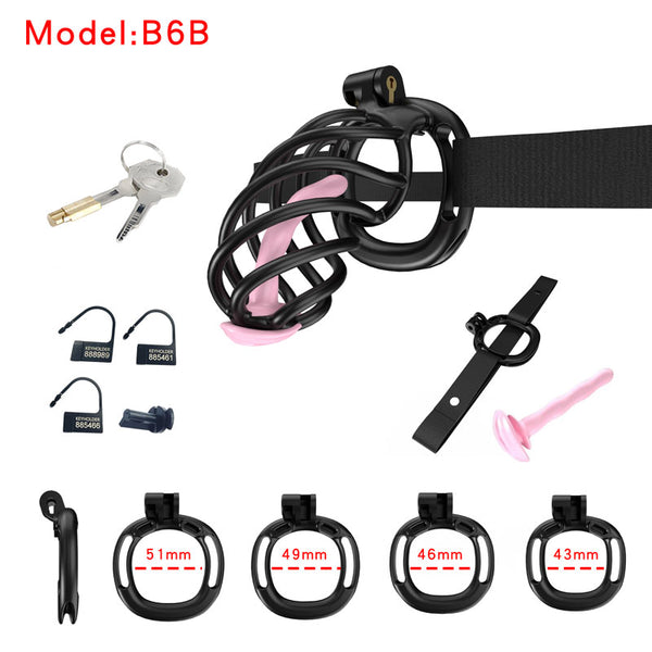 Male Cobra Chastity Cage Device 4 Rings Men Resin Spiral Mamba Locking Belt