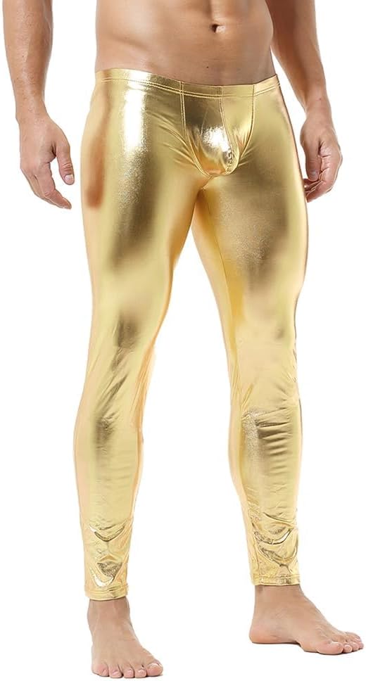 WINTOFW Men's Faux Leather Skinny Leggings Slim Fit Pants Tight Long Trousers men's faux leather pants men's faux leather pants