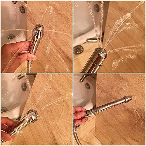 Nozzle Shower 3 Heads Aluminum Cleaner Cleansing Colonic Douche System Cleaner(Silver)