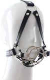 Fun Supplies Mouth Ball Double Ring Harness Mouth Plug Adult Supplies Mouth Ball Bondage Sexy PU Leather