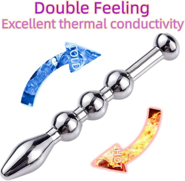 Urethral Sound, 3 PCS Stainless Steel Urethral Dilators with Multi Beads Penis Plug Catheter Sounds Sex Toy Masturbation Rod Bladder Stimulation for Men