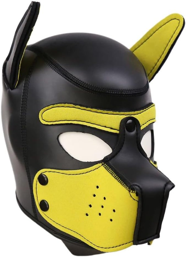 Neoprene Dog Full Face Puppy Mask Removable Pup Hood Halloween Mask