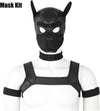 Neoprene Dog Full Face Puppy Mask Removable Pup Hood Halloween Mask