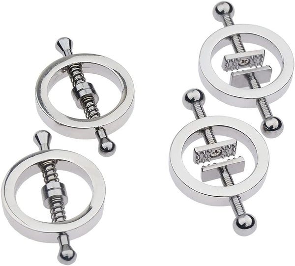 2 x Nipple Clip Clamps Circular Stainless Steel Clamp,Adjustable Weight Metal Nipple Clamps
