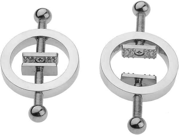 2 x Nipple Clip Clamps Circular Stainless Steel Clamp,Adjustable Weight Metal Nipple Clamps