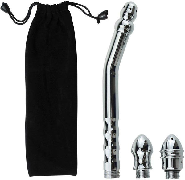 Cleaner Metal Shower Cleaner 3 Heads Aluminum Cleaner Cleansing Colonic Douche System Cleaner(Silver)