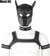 Neoprene Dog Full Face Puppy Mask Removable Pup Hood Halloween Mask