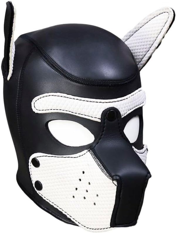 Neoprene Dog Full Face Puppy Mask Removable Pup Hood Halloween Mask