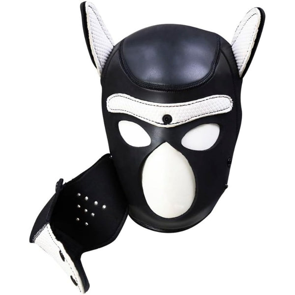 Neoprene Dog Full Face Puppy Mask Removable Pup Hood Halloween Mask