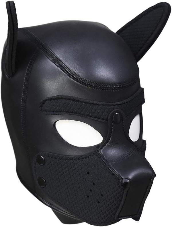 Neoprene Dog Full Face Puppy Mask Removable Pup Hood Halloween Mask