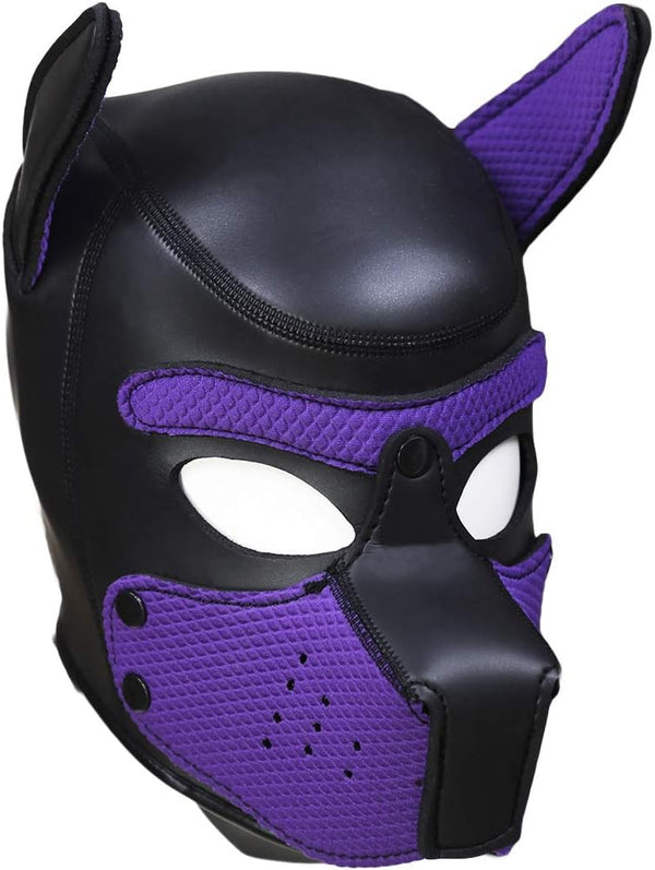 Neoprene Dog Full Face Puppy Mask Removable Pup Hood Halloween Mask
