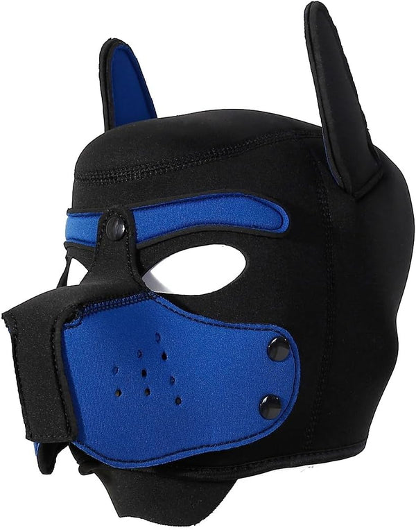 Neoprene Puppy Face Muzzle Dog Removable Full Head Hood Mask With Ears (One Size)