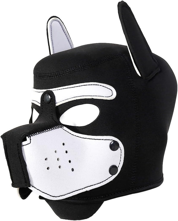 Neoprene Puppy Face Muzzle Dog Removable Full Head Hood Mask With Ears (One Size)